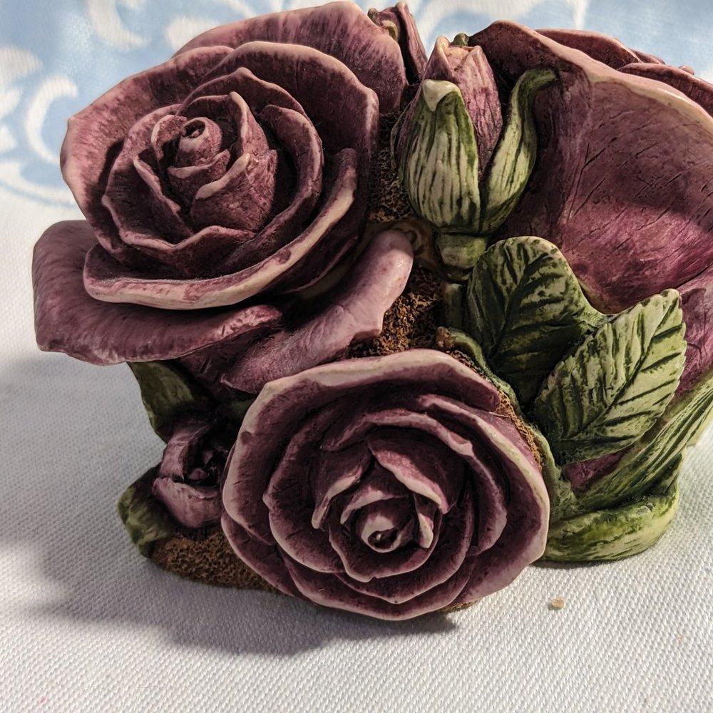 Stunning HARMONY KINGDOM LORD BYRON'S GARDEN DOUBLE VIOLET ROSE LTD ED  1998